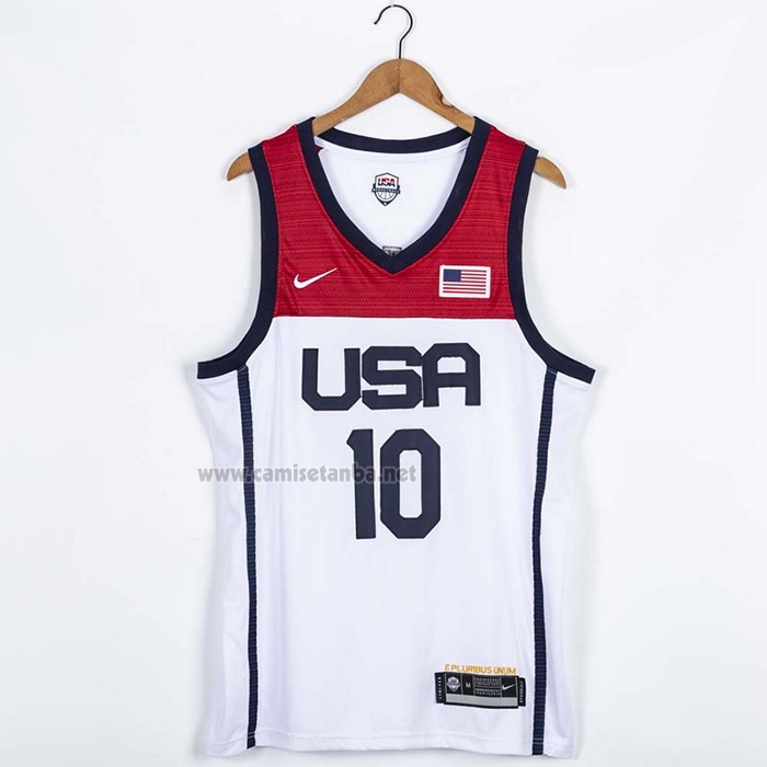 Camiseta USA 2021 Jayson Tatum #10 Blanco